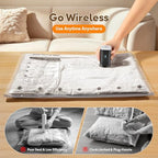 Vacuum Storage Bags 9 Pack S-L, Reusable Compression Bags with Upgraded Electric Pump, 90% More Space Saving, Moisture Dust Proof for Travel Home Closet Bedding Clothes Storage - Image 5
