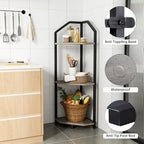 Fun Memories 3 Tier Corner Shelf, 40” Corner Shelf Stand, Corner Bookshelf Plant Stand, Storage Shelf for Bathroom, Living Room, Kitchen,Grey Home Office, Grey - Image 4