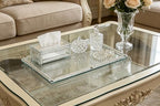 Large Mirror Perfume Tray for Dresser,Silver Crushed Diamond Filled - Image 4