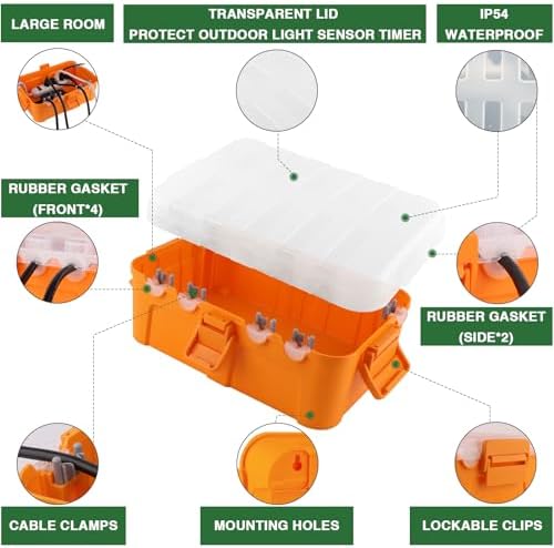 Flemoon Large IP54 Waterproof Outdoor Electrical Box with Transparent Lid - Image 5