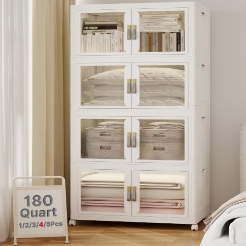 UAMFURI Stackable Storage Bins with Lids, 720QT Extra Large Storage Cabinet by UAMFURIDirect