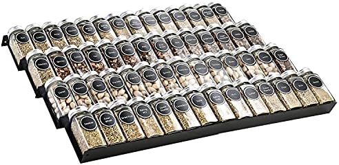 Mulush Metal Spice Rack Tray - Spice Drawer Organizer for Kitchen Cabinets Storage and Organization (Jars Not Included) - Image 7