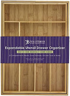 Totally Bamboo Kitchen Drawer Organizer, Expandable Silverware Organizer and Utensil Holder, 8 Compartments with Dividers - Image 6