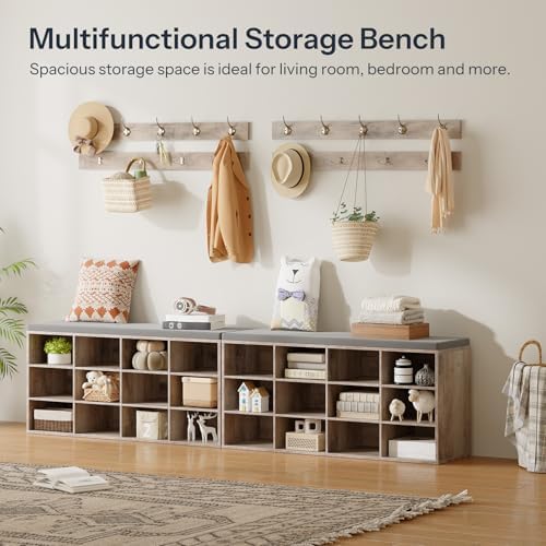 HOOBRO Shoe Storage Bench with Cushion, 39.4" L Entryway Bench - Image 5