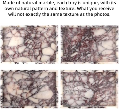 Marble Bathroom Vanity Tray, Calacatta Viola, 12"x 8" x1.2" - Image 4