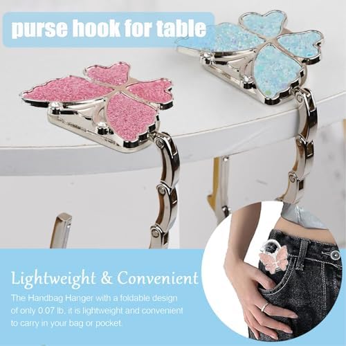 PJY Foldable Purse Hook for Table, Portable Handbag Hanger - Image 2