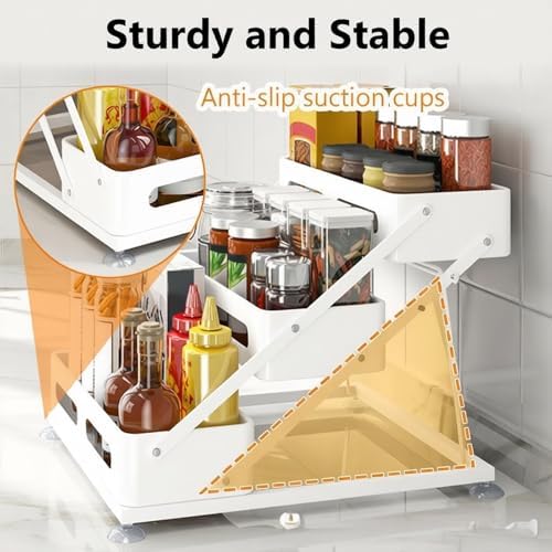Ceetug 3 Tier Foldable Spice Rack, White - Image 3