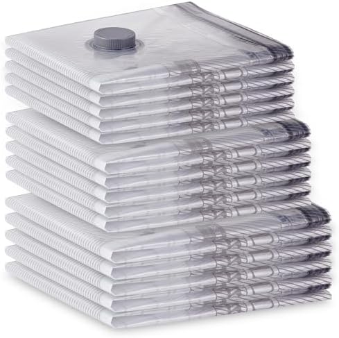 Vacbird 15 Pack Travel Vacuum Storage Bags - Pump Not Included, Vacuum Seal Bags for Clothing, Compression Packing for Clothes Luggage Suitcase Travel by VACBIRD