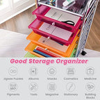 COSTWAY 10-Drawer Rolling Storage Cart, Utility Mobile Trolley - Image 4