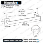 KOKOSIRI 36-Inch Single Towel Bar, Bathroom Kitchen Towel Holder, Wall Mounted SUS304 Stainless Steel Towel Rack, Matte Black, B4003BK-L36 - Image 2