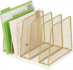 5-Section Vertical File Organizer for Desk, Gold by HOME