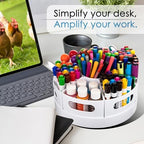 CraftGenes Rotating Art Supply Organizer, 7 Removable Compartments, White - Image 3