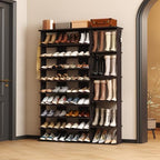HOMEFORT 10 Tiers Shoe Rack, 50 Pairs Large Shoe Shelf, 61.8" Tall Shoe Tower, Freestanding Shoe Rack Organizer with Open Shelves, Wood Shoe Stand for Boot Storage, for Closet, Entryway, Espresso - Image 2