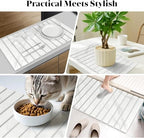 2 PCS Extra Large Stone Dish Drying Mat for Kitchen Counter, Foldable Quick Drying Dish Mats, Super Absorbent Drying Pad, Kitchen Counter Mats for Cups, Dishes, Bottles (White Marble 28"×16" & 8"x4") - Image 7