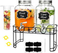 Accguan 1-Gallon Drink Dispenser,2 Pack Glass Drink Dispenser with Tin Lid by Accguan