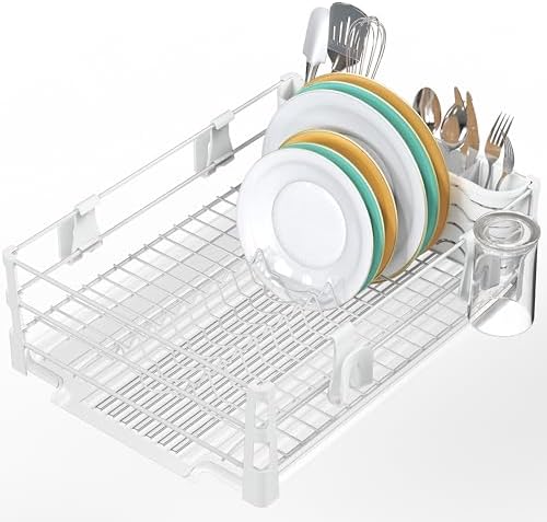 Simple Houseware Dish Drying Rack, White by SimpleHouseware