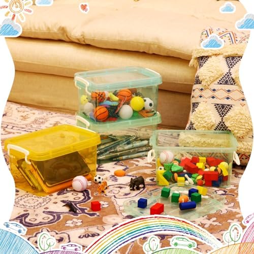Wenqik 6 Pack Colorful Plastic Storage Bins with Lids, Cute Color - Image 6
