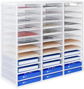 Mail Sorter Adjustable Countertop Mail Holder, Heavy Duty Literature Organizer, Student Mailbox for Classroom, Desktop Bill Paper Organizer for Office Home School, 36 Compartments, White by PAG-Mass
