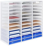 Mail Sorter Adjustable Countertop Mail Holder, Heavy Duty Literature Organizer, Student Mailbox for Classroom, Desktop Bill Paper Organizer for Office Home School, 36 Compartments, White by PAG-Mass