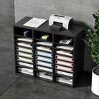 VEVOR Literature Organizers, 24 Compartments Office Mailbox with Adjustable Shelves, Wood Literature Sorter 29x12x24.4 inches for Office, Home, Classroom, Mailrooms Organization, EPA Certified Black - Image 2