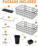 INCLY 30PCS Peg Board Organizer Accessories Kit with Bins, Cups & Baskets - Image 5