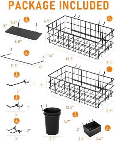 INCLY 30PCS Peg Board Organizer Accessories Kit with Bins, Cups & Baskets - Image 5