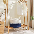 KAKAMAY Large Blanket Basket with Handles, Storage Basket for Living Room - Image 4