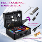 Barber Accessories Case, Profesional Barbers Briefcase Tool Case, Barber Cases for Clippers and Supplies, Hair Scissors Clippers Trimmer Organizer, Barbers Suitcase with Code Lock (Matte Black) - Image 3