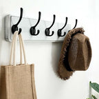 SKOLOO Rustic Coat Rack Wall Mount, 5 Hooks, 17 Inch, Solid Wood, White - Image 3
