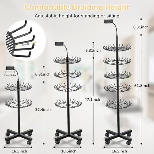 Braiding Hair Rack Standing Hair Extension Holder - Image 4
