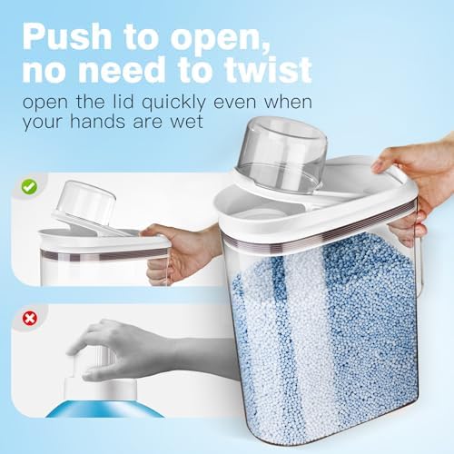 LivLab Mker Laundry Detergent Dispenser with Lid, Powder Container for Laundry Room Organization and Storage, Scent Booster Beads with Measuring Cup 3.5L/8Lbs/125oz - Image 2