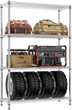 IZEUK 3400 LBS Garage Shelving Wide Storage Shelves 4 Tier Metal Shelves Heavy Duty Adjustable Utility Shelf Rack Chrome 17.7" D x 47.2" W x 70.4" H by IZEUK