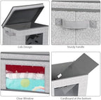 Univivi Fabric Storage Bins with Lids for Closet, 4 Pack, Grey - Image 4