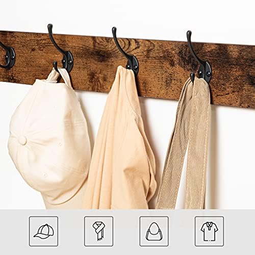 HOOBRO Hall Tree Entryway Storage Bench, Coat Rack Shoe Bench, Shoe Rack Organizer with Coat Hooks, 3-in-1 Design, Wooden Furniture with Metal Frame, Rustic Brown and Black BF17MT01 - Image 5