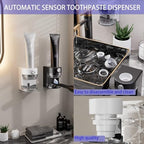 Toothpaste Squeezer, Bathroom wall Mounted Electric Toothpaste Dispenser with Adjustable Toothpaste Dispensing Amount, Automatic Toothpaste Dispenser for Adults and Kids (White) - Image 5