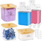 Homde Clear Laundry Detergent Dispenser: Reusable 3+2 Pack with Lids by Homde