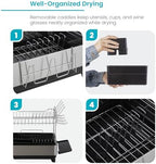 Home Zone Living Dish Drying Rack for Kitchen Counter with 2-Tiers - Image 4