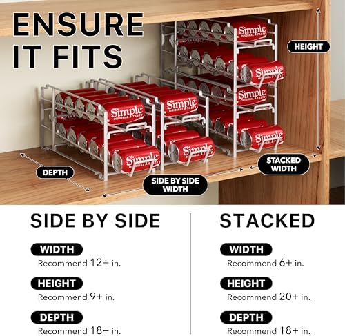 Simple Houseware 2-Pack Stackable Beverage Soda Can Dispenser Rack, White - Image 3