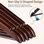 ZENY Wooden Hangers 50 Pack, Solid Wood Hanger with Non Slip Pant Bar - Image 6