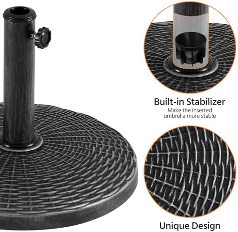 Yaheetech 22lbs Heavy Duty Outdoor Umbrella Base, Rustic Silver - Image 7