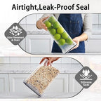 36 PCS Airtight Food Storage Containers with Lids, Plastic Kitchen and Organization Canisters for Cereal, Dry Food, Flour and Sugar, BPA-Free, PVC-Free, Includes Labels & Marker - Image 2