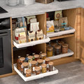 DOMNIU Pull Out Cabinet Organizers Expandable,White,16.9"Depth,4 Pack by DOMNIU