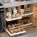 DOMNIU Pull Out Cabinet Organizers Expandable,White,16.9"Depth,4 Pack by DOMNIU