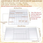 Teenyyou 1 Pcs Expandable Drawer Organizer, 18.5 x 17.4 Inches, 9-11 Slots - Image 2