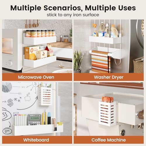Mystozer Magnetic Spice Rack for Refrigerator White, 5 Pack - Image 6