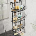 SWTYMIKI Over the Door Shower Caddy - 4 Tier Adjustable Shower Organizer Hanging with Soap Holder, No Drilling Stainless Steel Bathroom Rack Hanging for Body Wash, Shampoo, Soap, Razor, Black by SwtyMiki-TidyHomeSweetLife