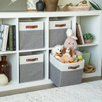 OrganiHaus 11x11 Cube Storage Bins, Set of 4 - Fabric Storage Cubes - Image 3