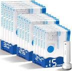 15 Pack Vacuum Storage Bags for Travel with Rechargeable Cordless Pump, Space Saver Bags for Clothes, Compression Packing Bags for Luggage and Suitcase,Blue by lezecur