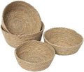KINGWILLOW Woven Basket Set, Round Storage Organizer, Set of 4 by KINGWILLOW