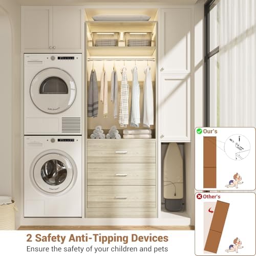 Besiost Closet Systems with 12 Wood Drawers, Closet System Set of 4 - Image 6